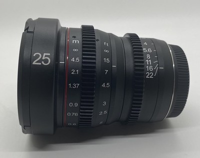 Meike 25mm T2.2 Cinema MF Lens M43 Mount 77mm Multi Coated