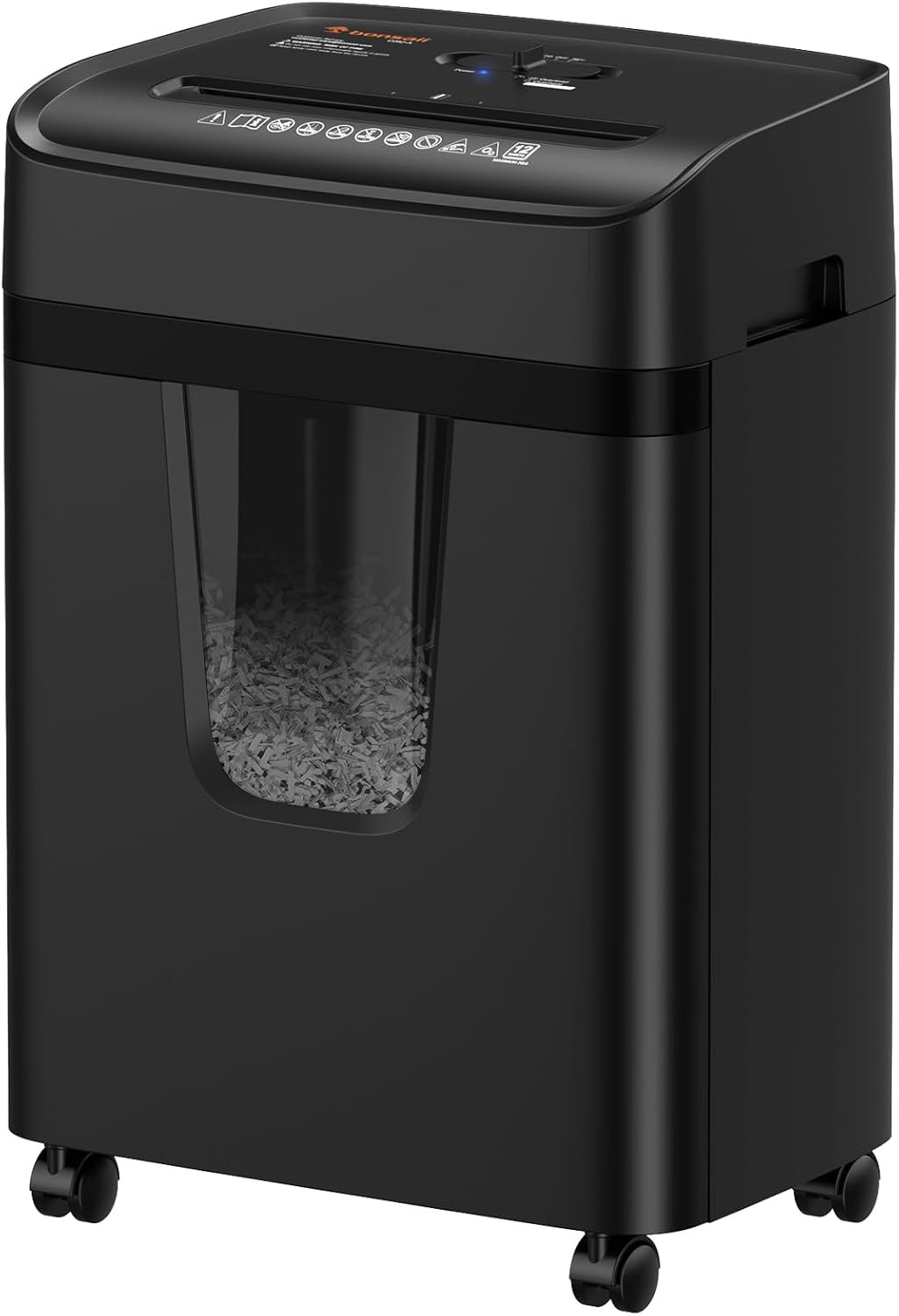 12-Sheet Cross Cut Paper Shredder with 5.5 Gal Pullout Bin, P-4 Security