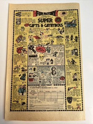 Vintage 1978 Fun Factory Print Ad Retro Mail Order Gifts Gimmicks Comic Book Art