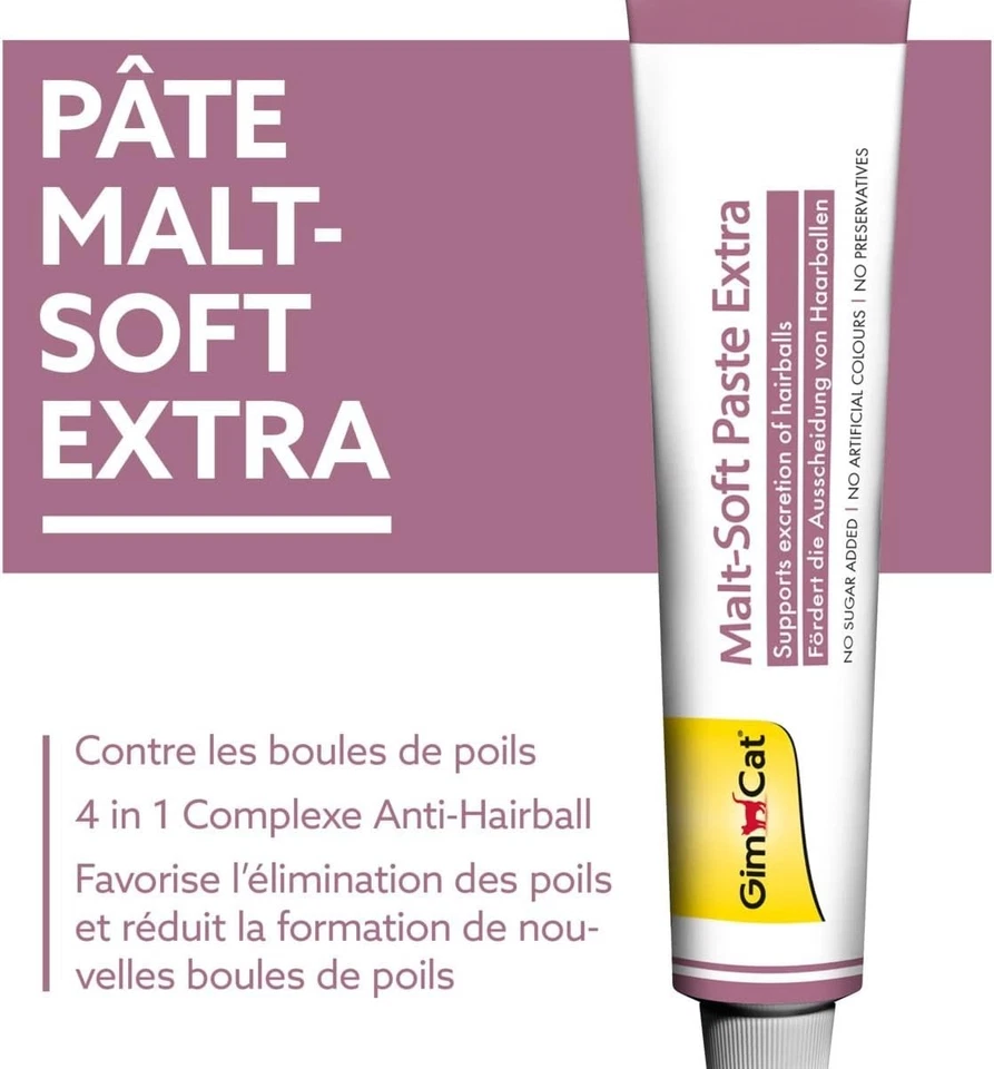 GimCat Pâte 100g - Solution Délicieuse contre les Boules de Poils pour Chats - Photo 3/4