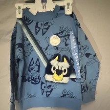 Bluey Boys 2 Piece Sweatshirt and Shorts Set 4T Cartoon Character Crew Neck