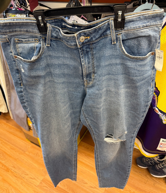 Old Navy Rockstar Super Skinny Jeans Women’s Size 16 Mid-Rise Blue Denim