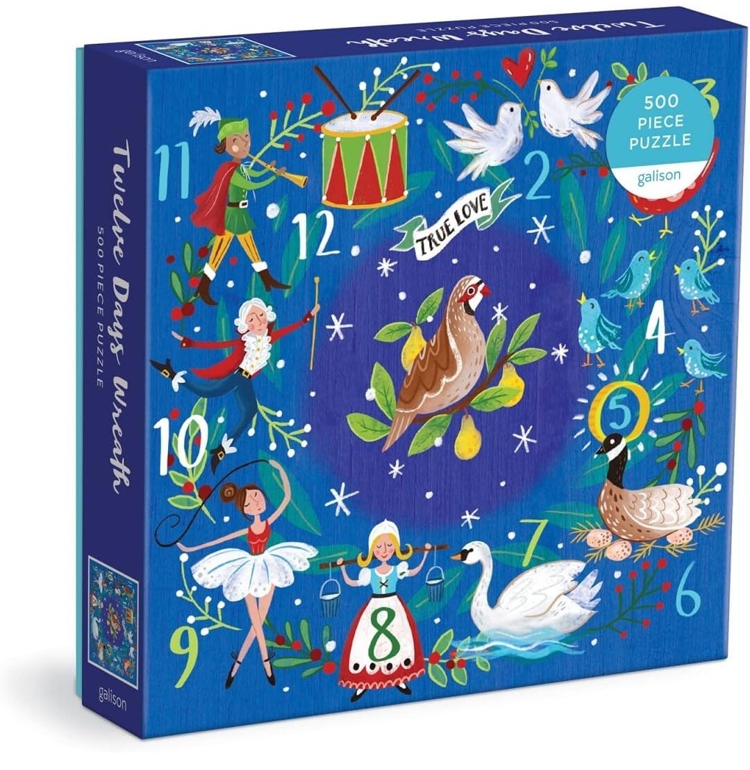 12 Days Wreath 500 Piece Puzzle, Galison,