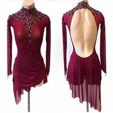 ice figure skating competition dress Gymnastics costume Dress red