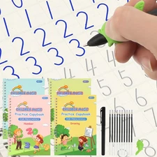 4 Pack Grooved Writing Books Magic Grooved Writing Practice Books for Kids