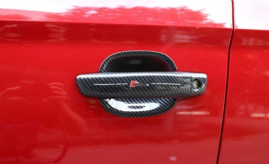 Para Audi A3 S3 RS3 2015-2020 fibra de carbono maçaneta lateral tampa tigela acabamento 12 peças - Imagem 3 de 4