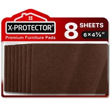 Felt Furniture Pads X-PROTECTOR 8PCS - Premium 6 x 4 3/8 x 4 3/8 , Brown