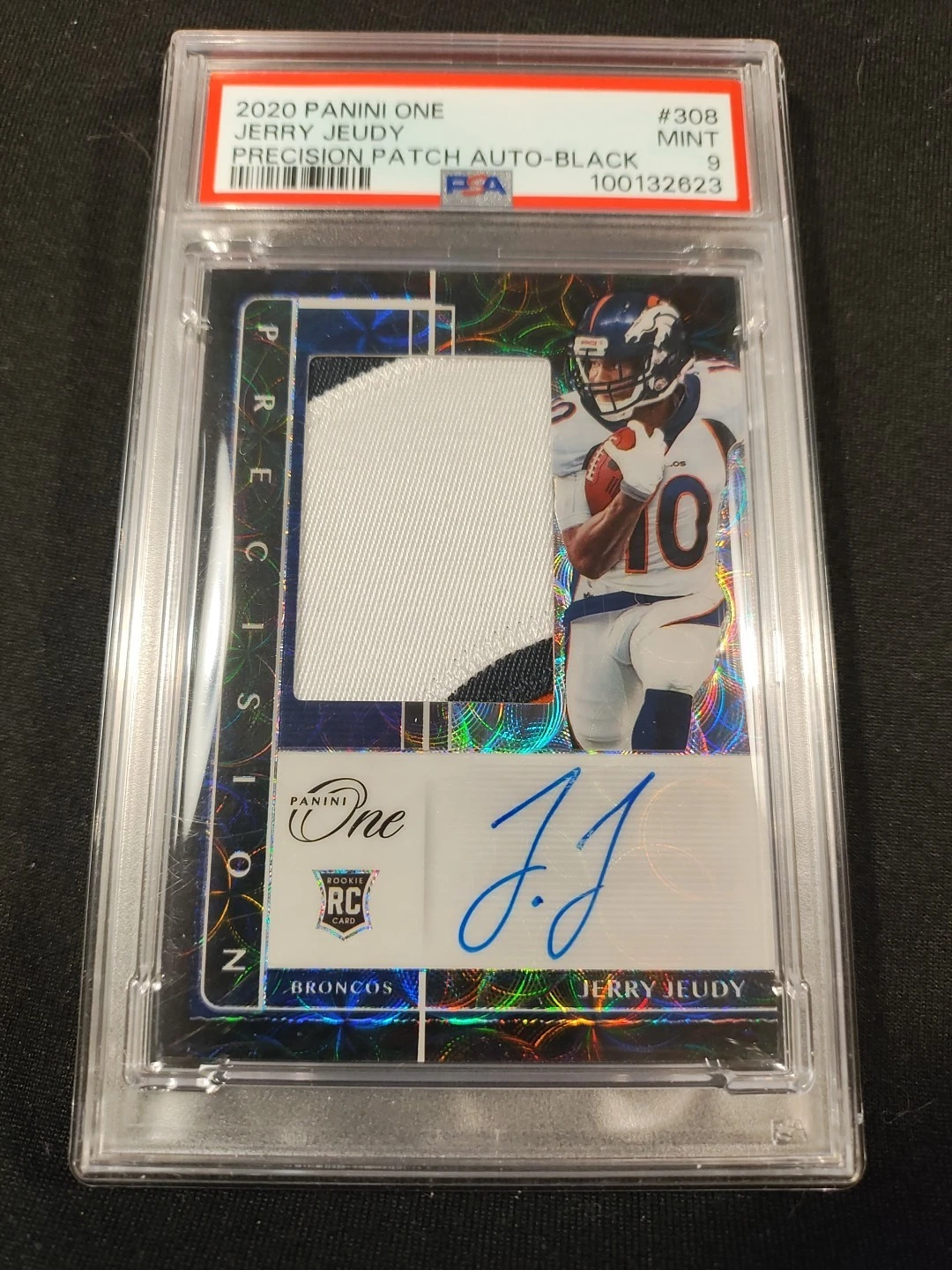 Jerry Jeudy Panini One #308 Precision Patch Autograph-Black