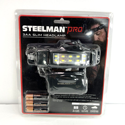 Steelman 250 Lumen LED Headlamp Slim Profile Battery Powered 79052 - SEALED NEW