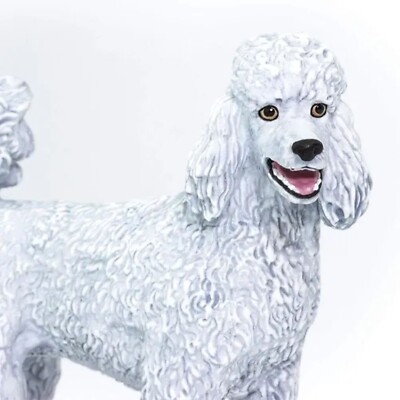 Mini White Poodle | Poodle Figurine - Grayish White - 1 Piece