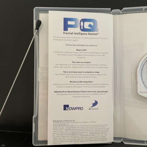 PQ: Practical Intelligence Quotient (Sony PSP, 2006) Complete In Box - Picture 6 of 8
