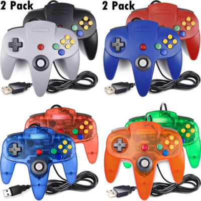 2 Pack Retro 64-Bit Controller USB Gamepad N64 PC-Controller Für Windows Mac PC