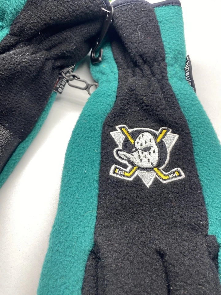 Anaheim Ducks NHL Mens Thinsulate Fleece Gloves Throwback Logo - Image 3 of 4