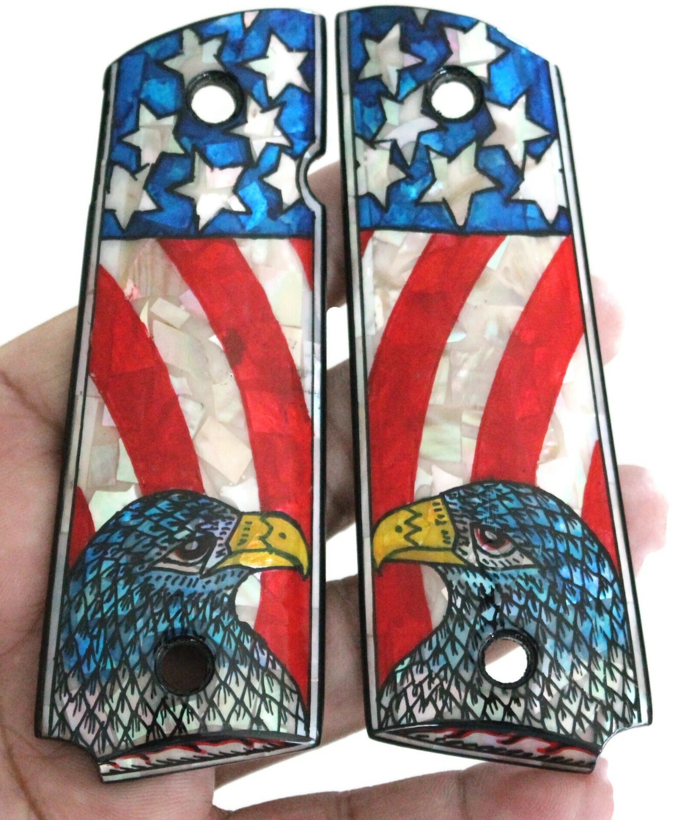 1911 Full Size Pistol Grips - Fits Colt, Smith & Wesson, Ruger, Taurus, SIG, Kimber (Gold)