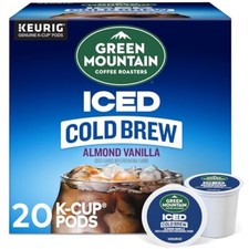 Green Mountain Almond Vanilla Iced Cold Brew Coffee K Cup Pods 20 Count