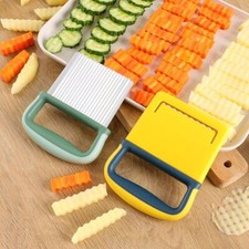 Image of Crinkle Cutter Wavy Vegetable Potato Chip SlicerKnife Stainless Chopper Tool UK