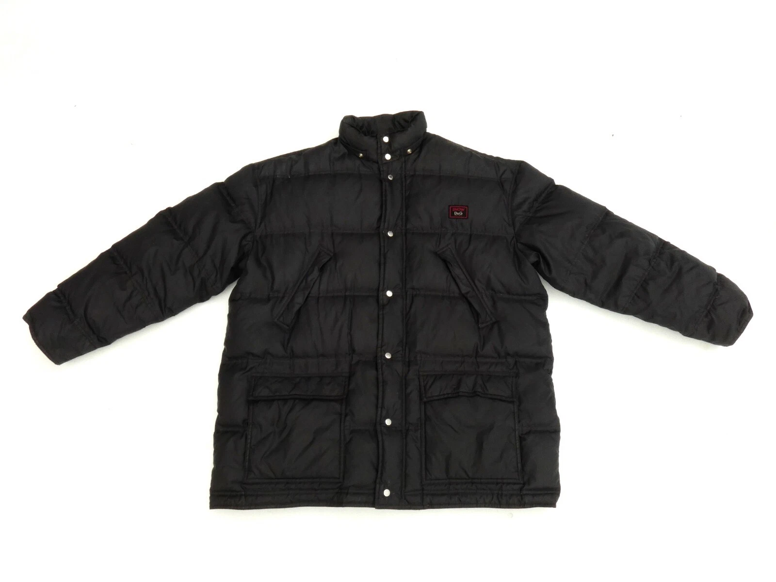 Vintage Dolce & Gabbana Snow D&G Puffer Jacket Feather Down Coat Black Size XL