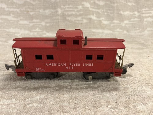 Vagón de tren vintage American Flyer calibre S #638 rojo caboose hecho en EE. UU. -- 6759 | Zustand: Used