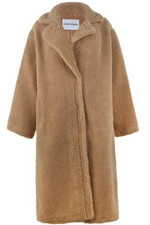 Stand Studio Maria Teddy Coat Womens Beige *defect* Size 40 #ref116