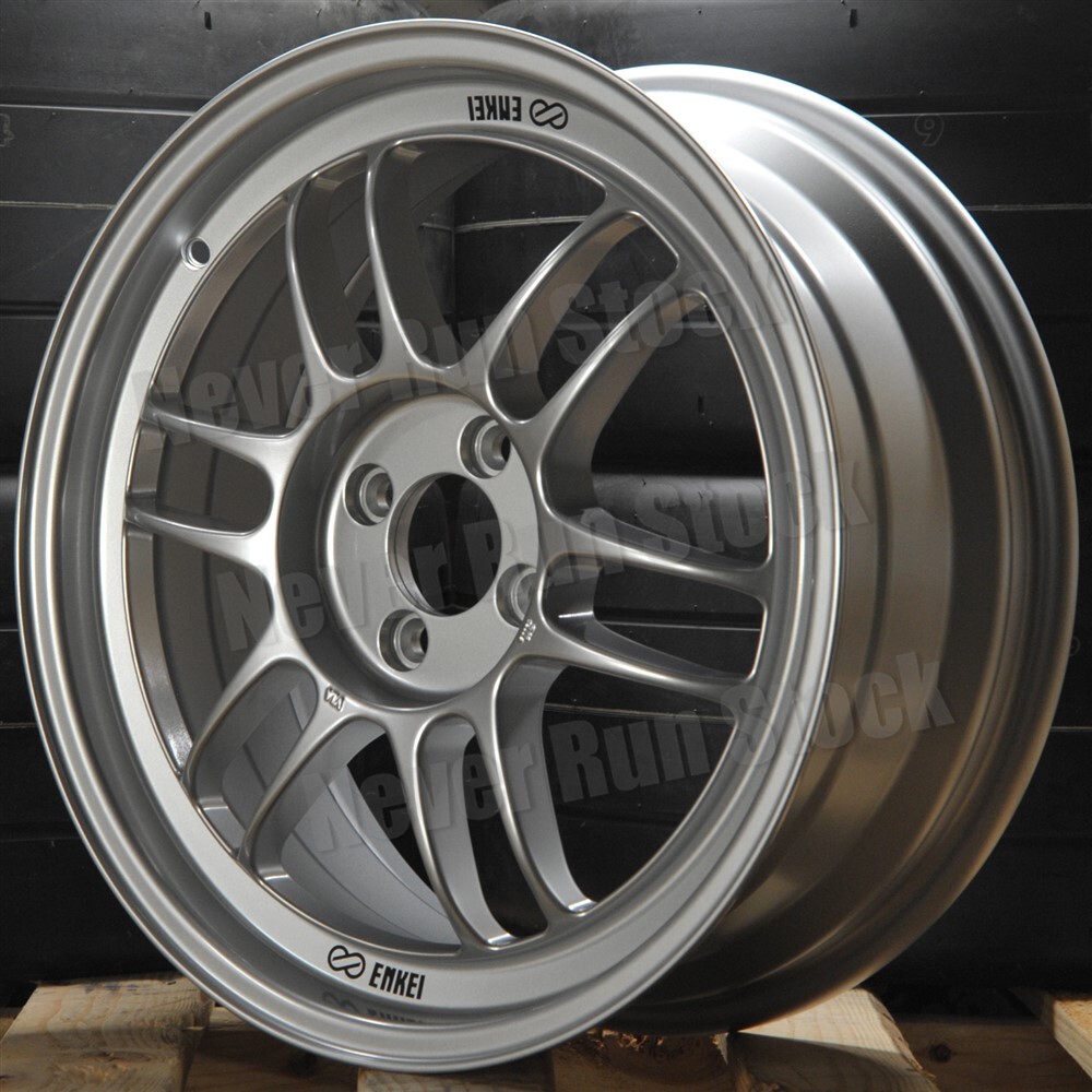 AUTHENTIC ENKEI RPF1 17x7 4x100 +43 OFFSET SILVER 12 SPOKES