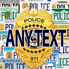 Custom Police Badge Any State Personalized Novelty Car License Plate