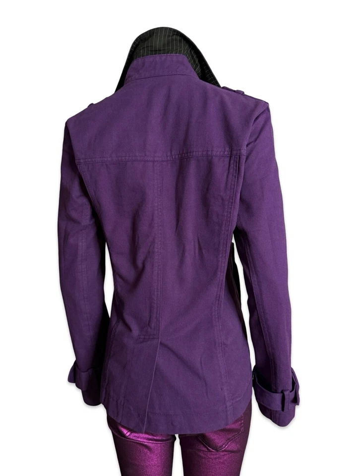 Tripp NYC Punk Joker Púrpura Disfraz de Halloween Harley Gotham Batman Chaqueta Denim Foto 4 de 4