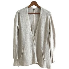 Free People Wool Slouchy Cardigan S Oversized Cabincore Boho Hippie Chunky