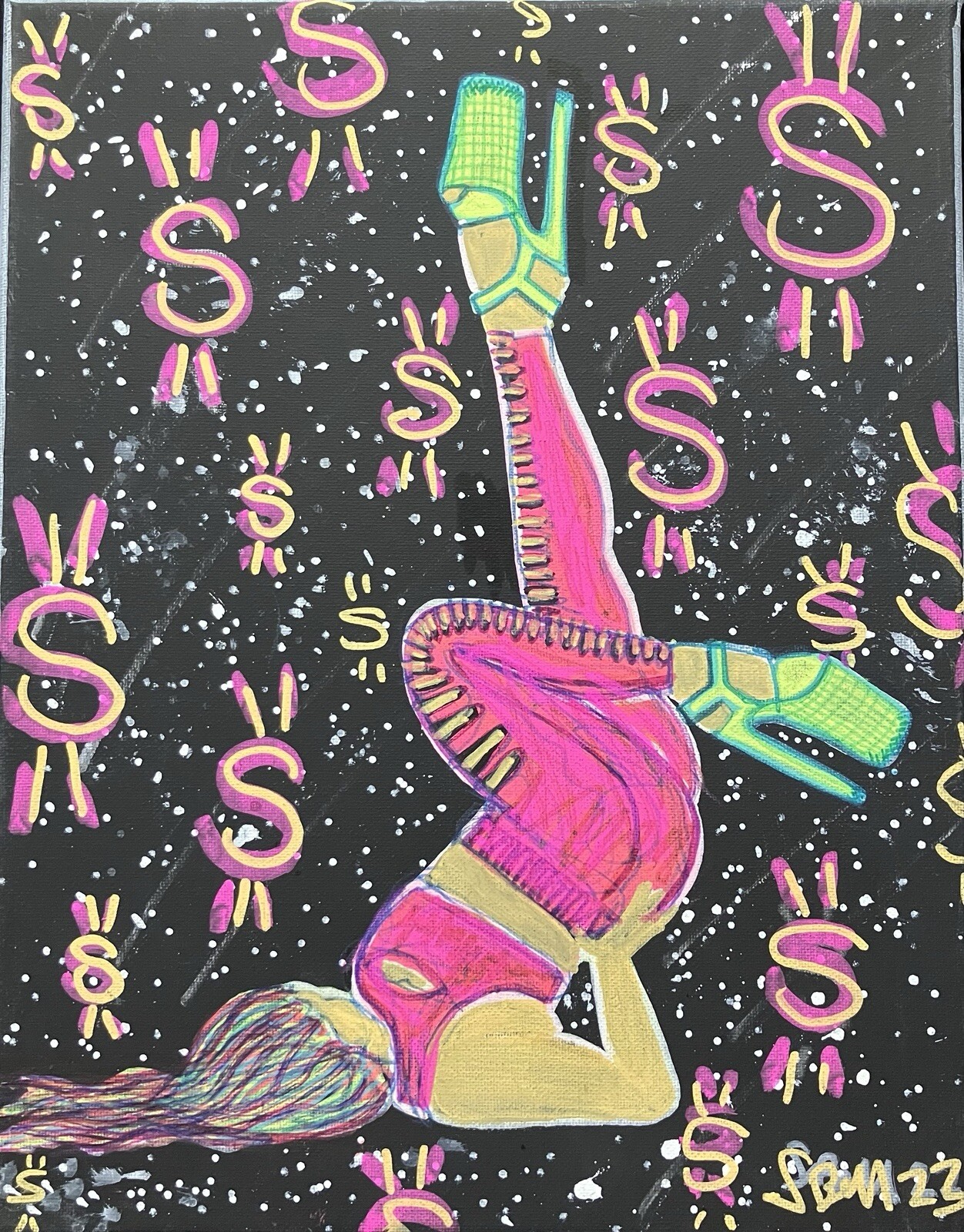 Painting 11 X 14 Original Art By Sbell Acrylic on Stretched Canvas