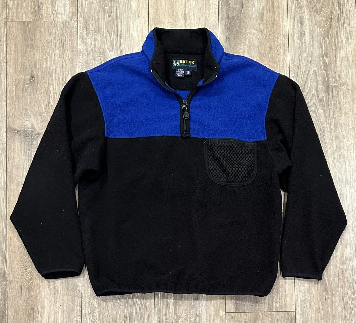 Vintage EDDIE BAUER EBTEK Mens Fleece Pullover Jacket Medium Blue  