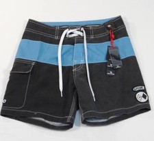 Ripcurl Oceanside Boardshorts Board Shorts Black Blue Boys Youth 28 Mens NWT