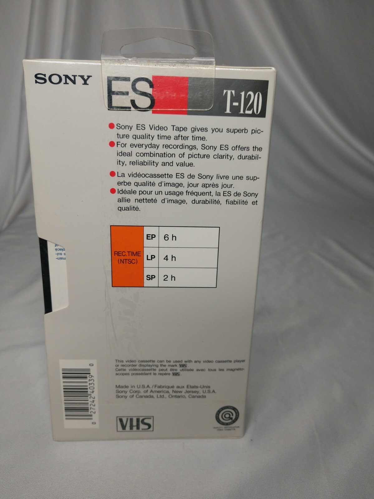 Sony ES T-120ESC Blank VHS Tape Vintage New SEALED