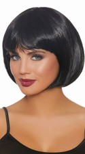 Dreamgirl Short Black Bob Hair Wig Adult Women Halloween Costume Accessory 11190
