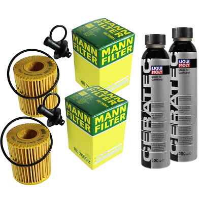 2x MANN-FILTER Ölfilter HU 7009 z + 2x LIQUI MOLY Cera Tec 3721