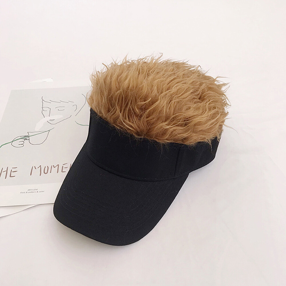 Wig Golf Baseball Cap with Fake Hair Cap Sun Visor Whimsy Fun Toupee