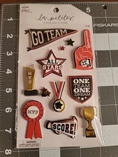 The Paper Studio GO TEAM MVP Stickers La Petites RED BLK WHT ST3
