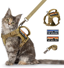 Tactical Cat Harness and Leash for Walking, Excape Proof, Adjustable