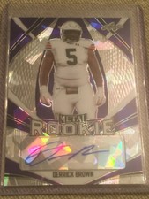 DERRICK BROWN 2020 Leaf Metal Rookies Autograph #5/10 PANTHERS AUBURN TIGERS DT