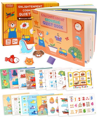 BIBIAGE 【Children's Touch Sensory Book】 Multi-Functional Quiet Book - Essenti...