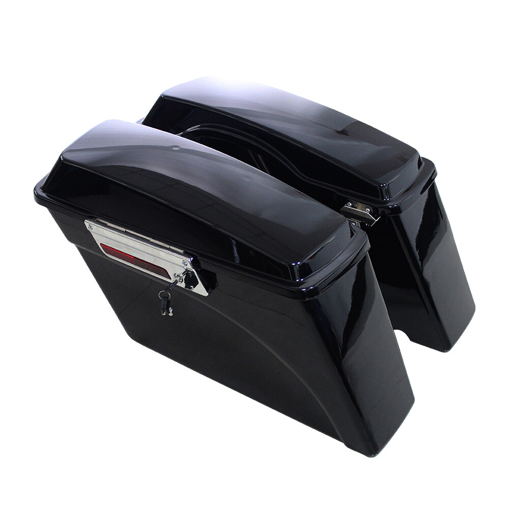 Hard Saddle Bags For Harley Touring Road King & Glide FLHT (1993-2013) – Vivid Black 3 thumbnail image