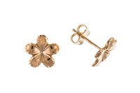 9ct Gold Red Gold Flower Stud Earrings 9ct Gold Red Gold Flower Stud Earrings
