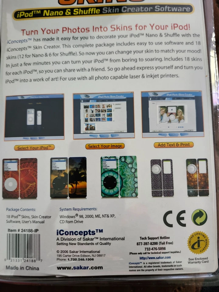 iConcepts iPod Nano Shuffle Skin Creator 18 Hojas Software Protección y ENVÍO DIARIO Foto 4 de 4