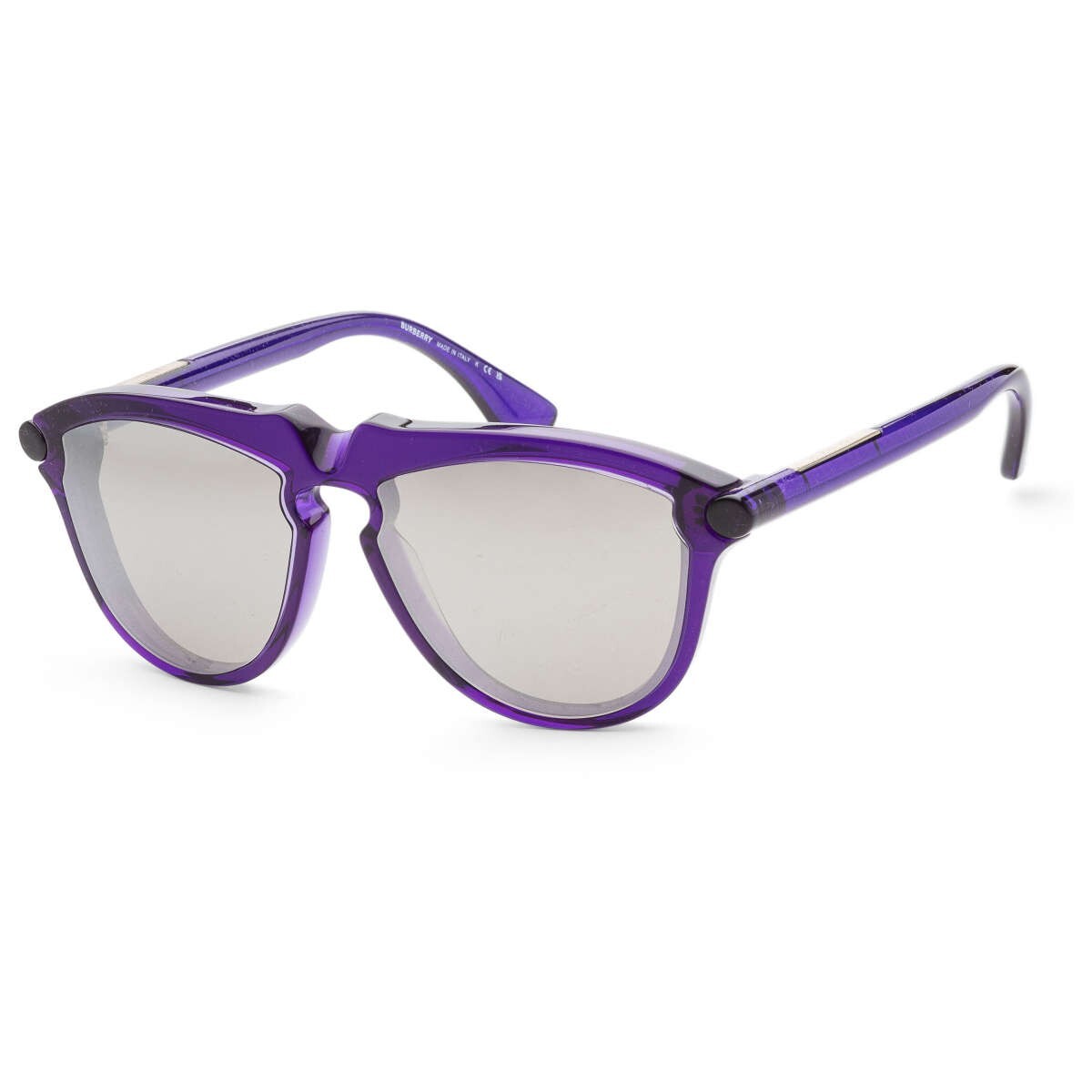 Burberry Men's 58mm Purple Havana UV Italian Pilot Sunglasses
