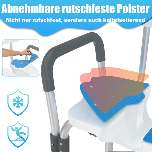 Duschstuhl Badestuhl Badhocker Duschhocker Höhenverstellbarer mit PE-Sitzfläche - Bild 6 von 13