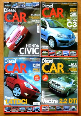 4 x Diesel Car Magazines May-Jun-Jul-Aug 2002 - Honda Civi-C3-Vectra-Fiesta 1.4