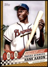 Hank Aaron 2020 Topps Decades Best 5x7 Gold #DB-4 6/10 Braves