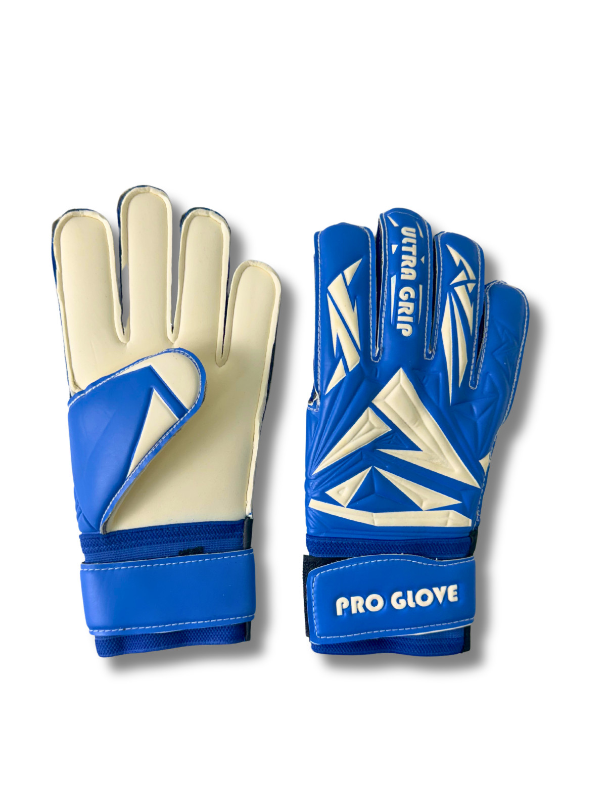Just 4 Kicks Soccer Goalkeeper Gloves - Blue & White - Pro Level [Sizes 4-10]