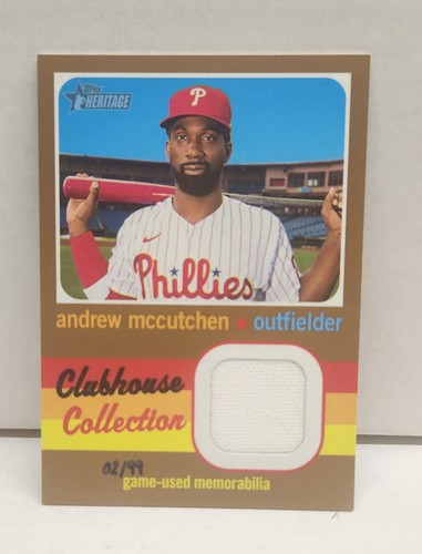 ANDREW McCUTCHEN 2020 Topps Heritage Clubhouse Collection GOLD ~ GU #'d /99