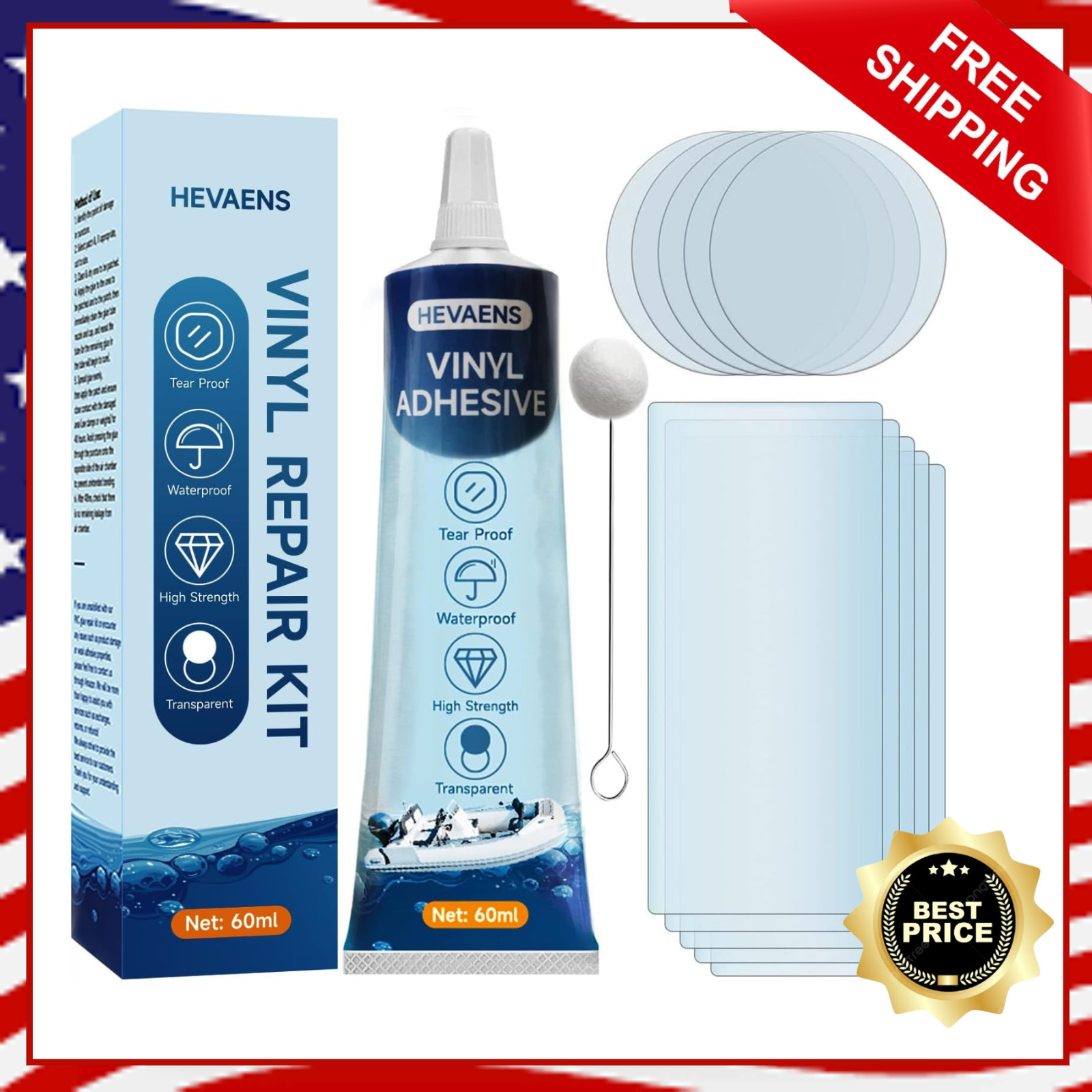 Air Mattress Patch Kit, Heavy Duty Inflatable Repair Kit for