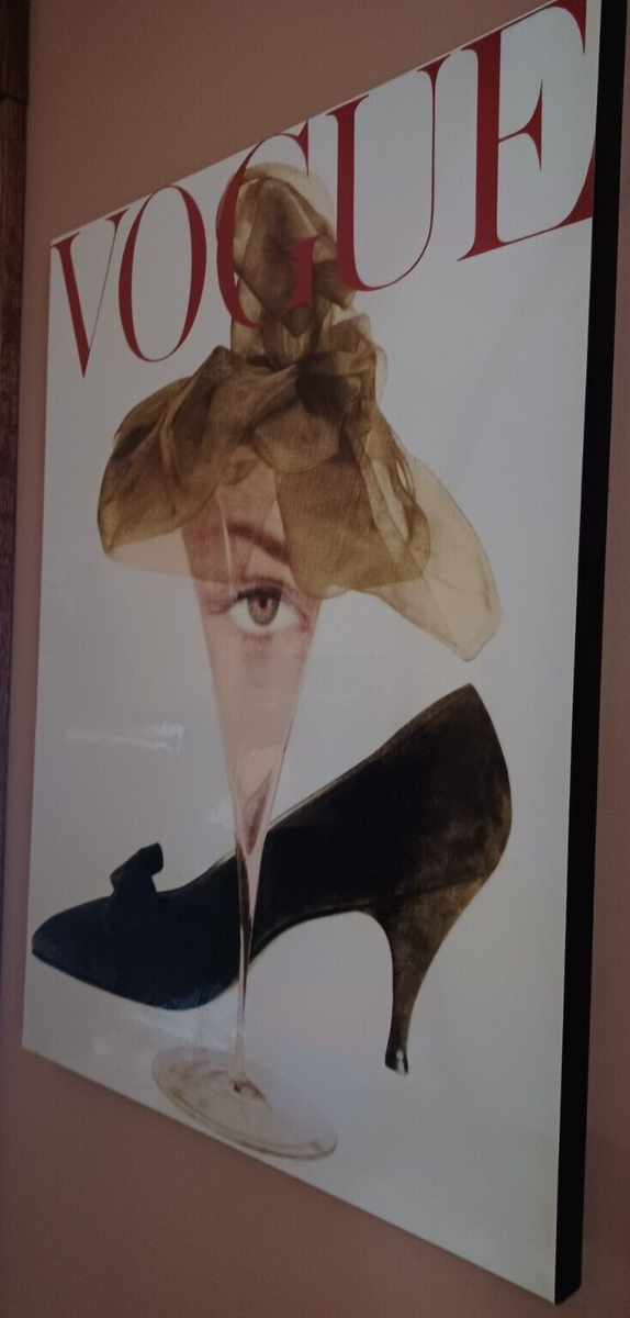 VINTAGE VOGUE 24 X 18 COVER PRINT OCT 1957 HIGH HEEL & CHAMPAGNE