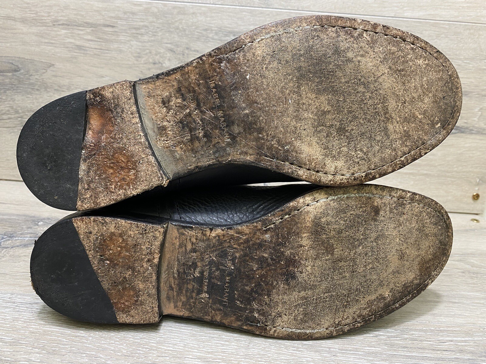 Isabel Marant Black Leather Ankle Slouch Boots EUR 38/US 8